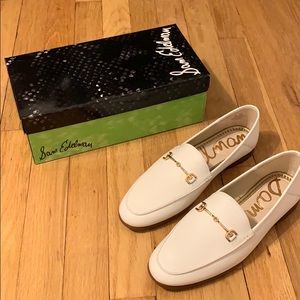 Sam Edelman White Leather Lorraine Loafers
